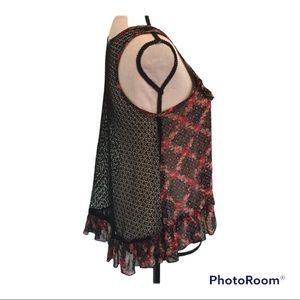 Iris Basic Sleeveless Top with Fishnet back Size Small